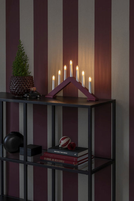 Adventsljusstake 7-armad Röd